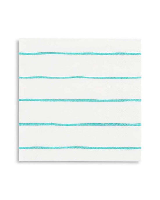 Little daydream society party aqua frenchie striped petite napkins
