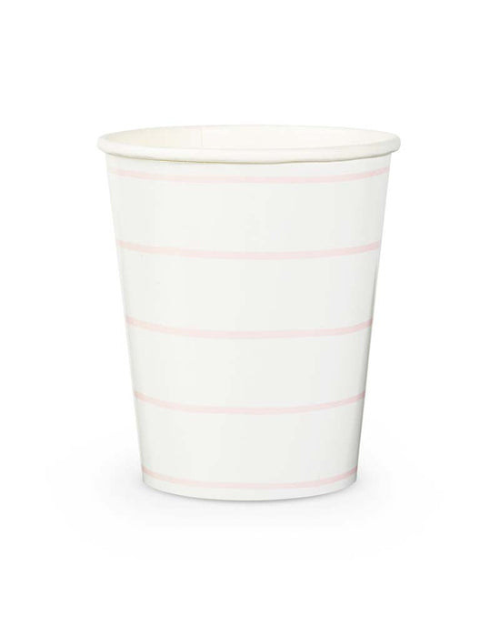 Little daydream society party blush frenchie striped cups