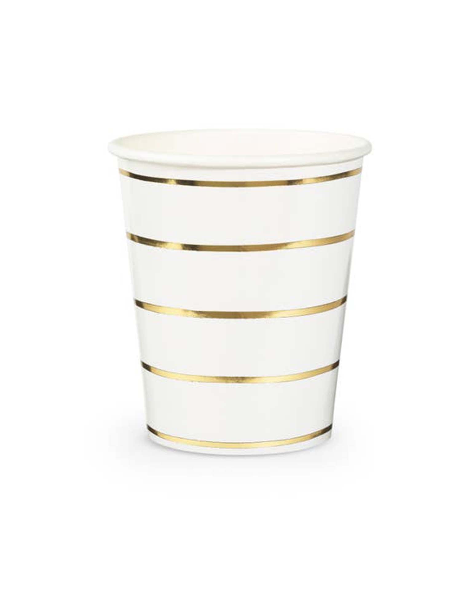 Little Daydream Society party gold frenchie striped cups