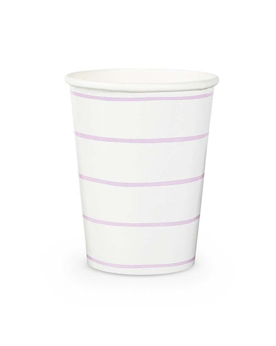 Little daydream society party lilac frenchie striped cups