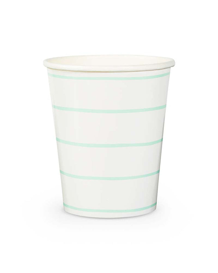 Little daydream society party mint frenchie striped cups
