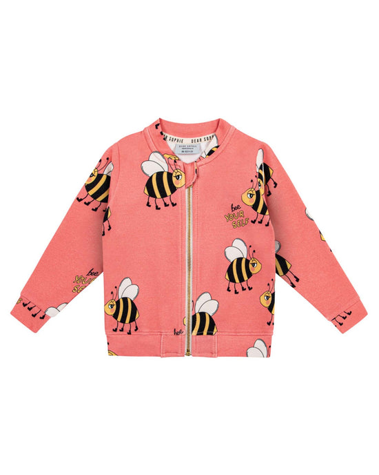 Little dear sophie kids bee bomber jacket in pink