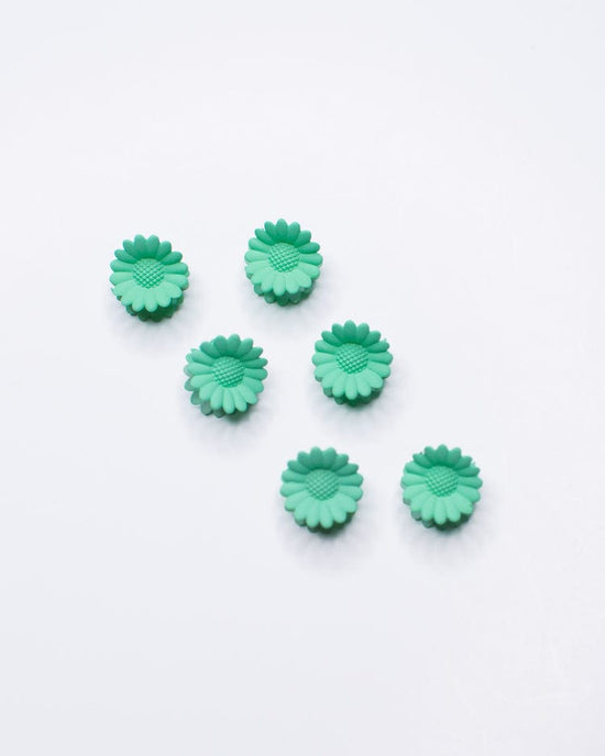 Little denim + daisy accessories flower mini clips in seafoam green