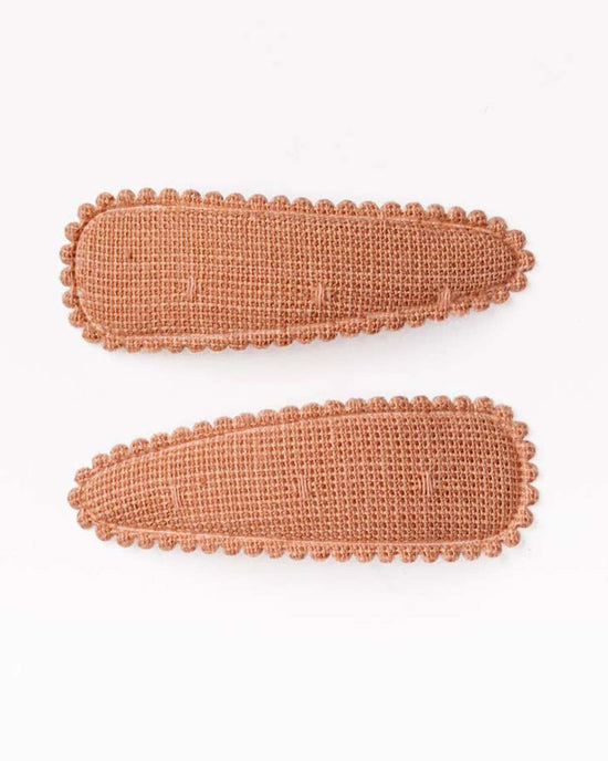 Little frankie + claude accessories ginger peach raised stitch hair clips