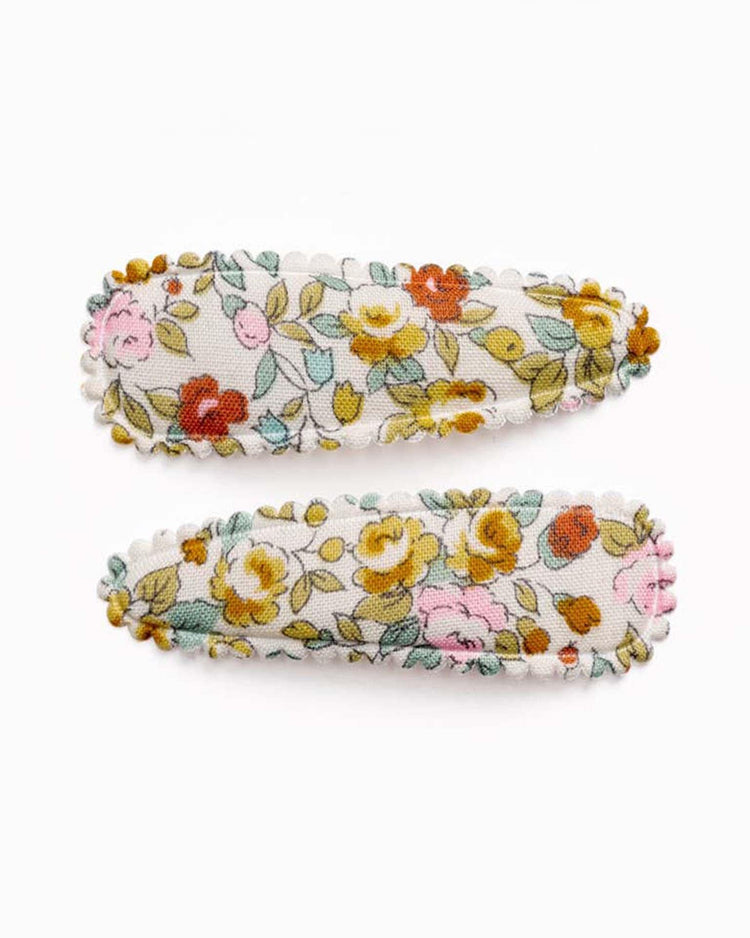 Little frankie + claude accessories isla yellow floral fabric hair clips
