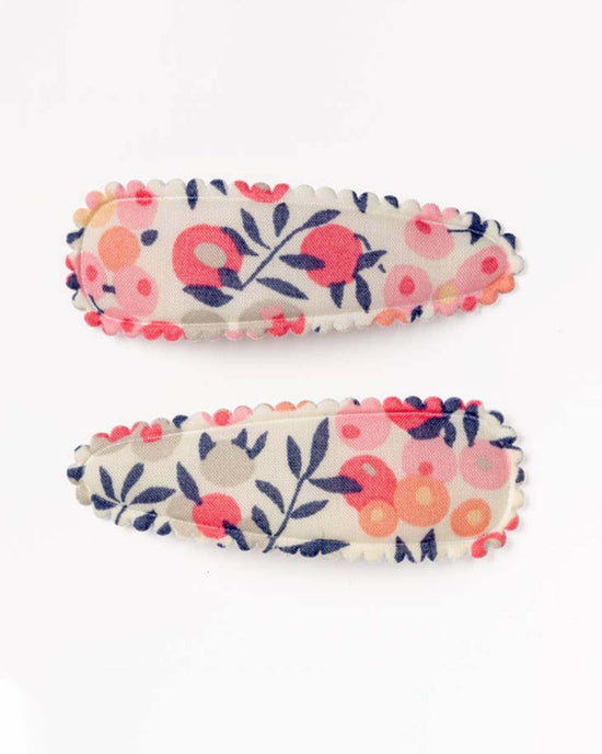 Little frankie + claude accessories lizzy pink & navy floral hair clips