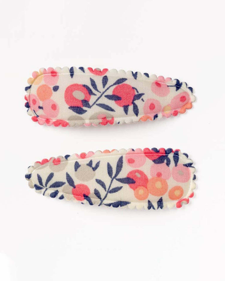 Little frankie + claude accessories lizzy pink & navy floral hair clips