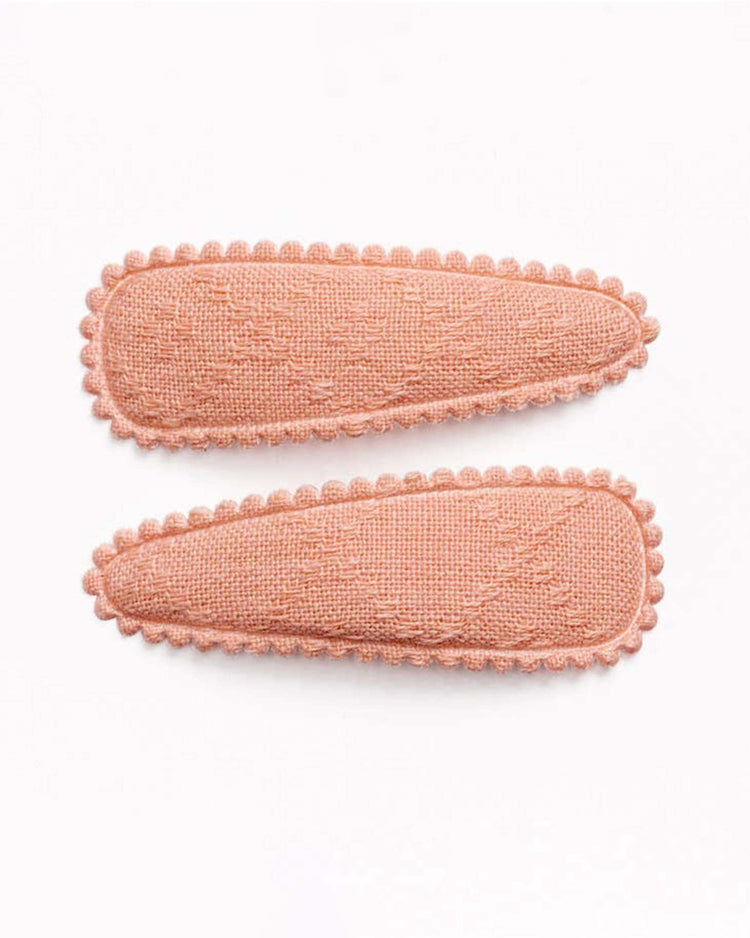 Little frankie + claude accessories pink raised stitch hair clips