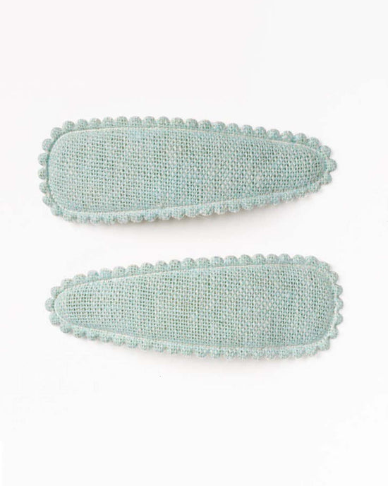 Little frankie + claude accessories powder blue linen hair clips
