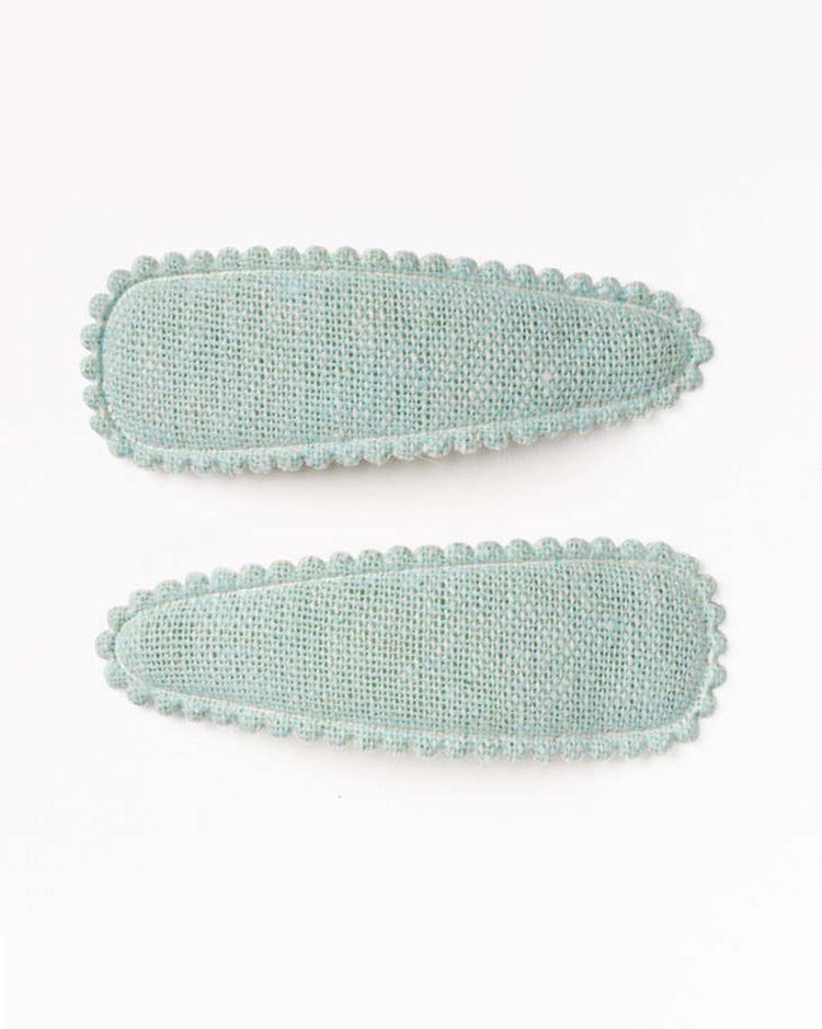 Little frankie + claude accessories powder blue linen hair clips