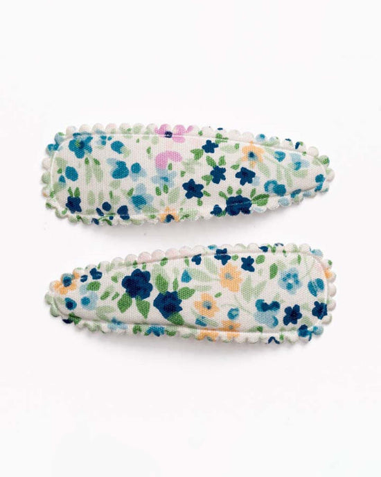 Little frankie + claude accessories quincy navy blue floral fabric hair clips
