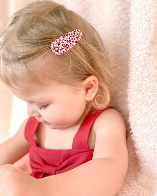 Little frankie + claude accessories riley maroon floral hair clips