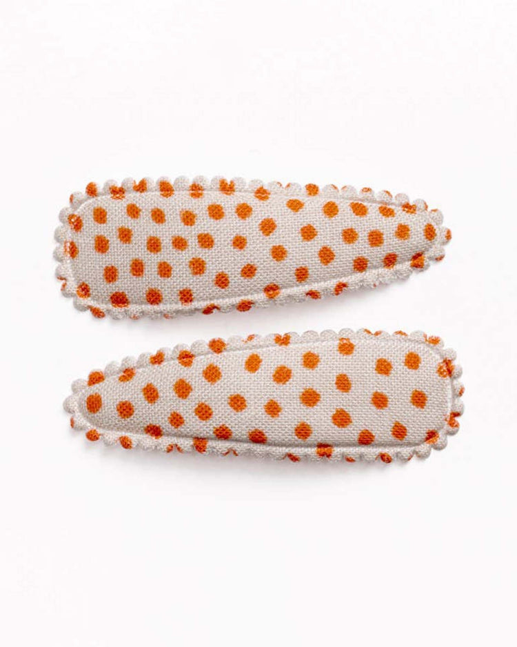Little frankie + claude accessories winifred organic orange dot hair clips