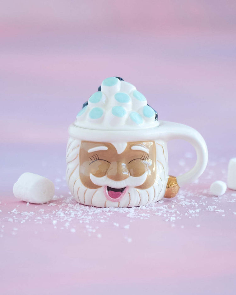 Little glitterville home brown papa noel naughty & nice mug