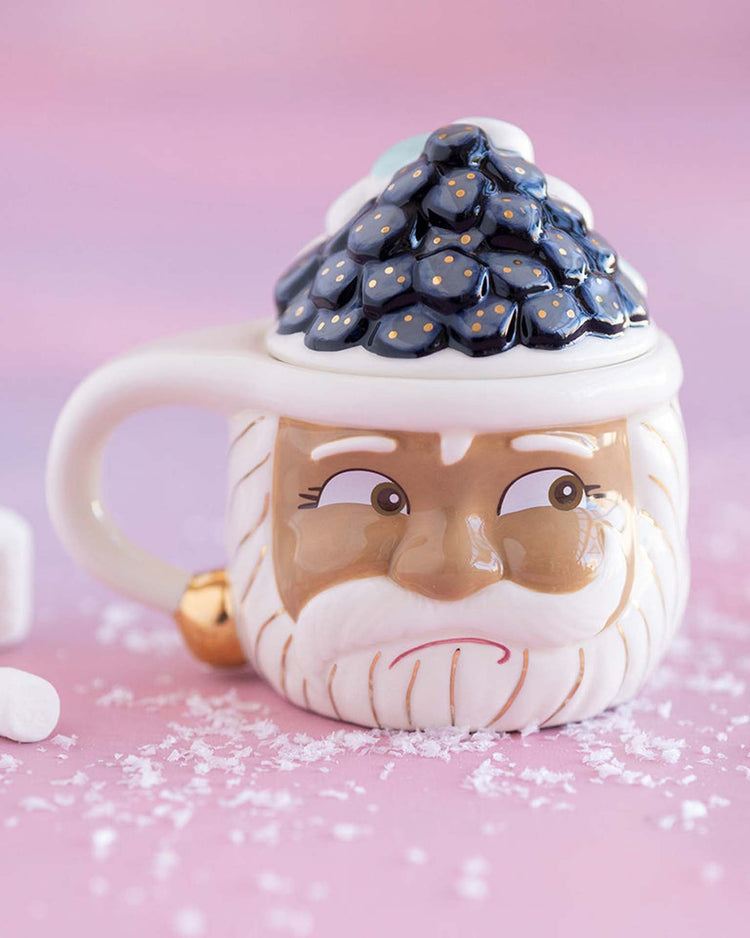 Little glitterville home brown papa noel naughty & nice mug