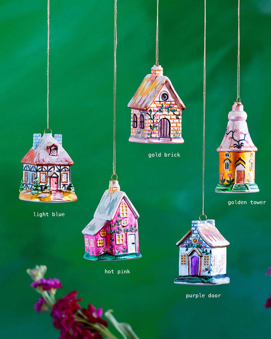 Little glitterville paper + party cottage ornaments