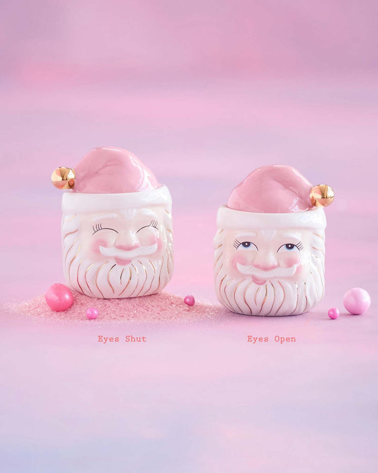 Little glitterville paper + party white papa noel candy jar in pink
