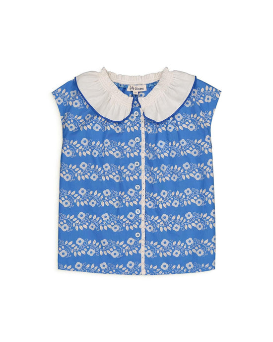 Little hello simone kids camille blouse in farandole blue