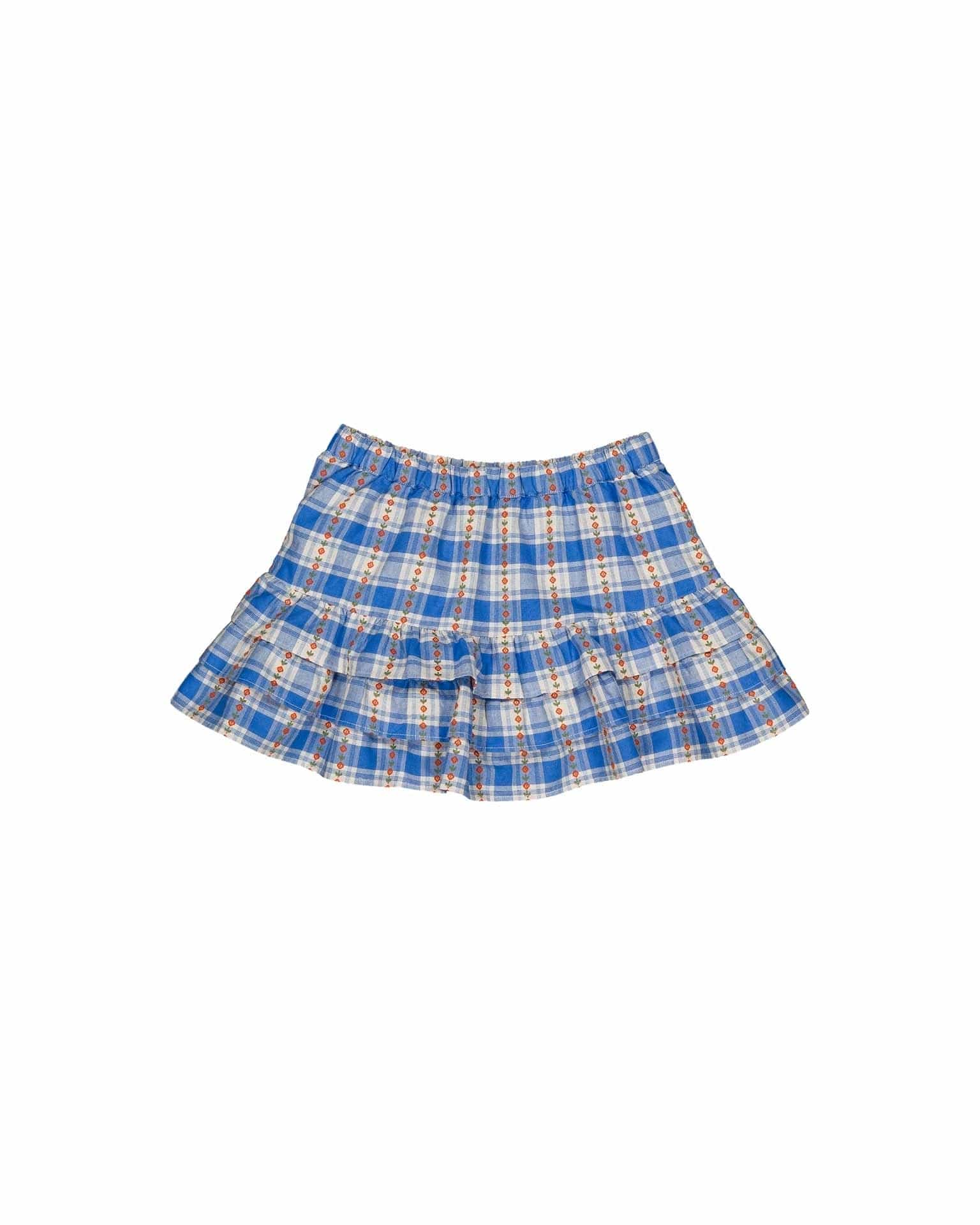 lea skirt in blue check