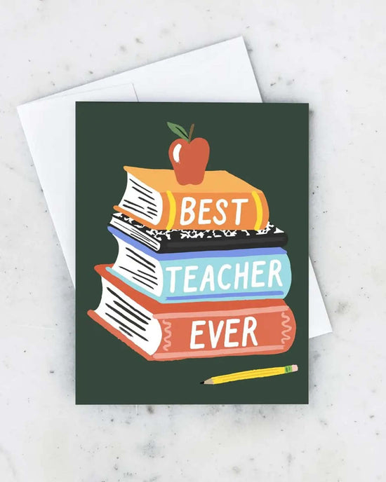 Little idlewood co. party best teacher book stack card