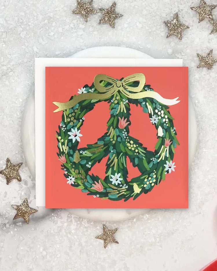 Little idlewood co. party peace wreath card