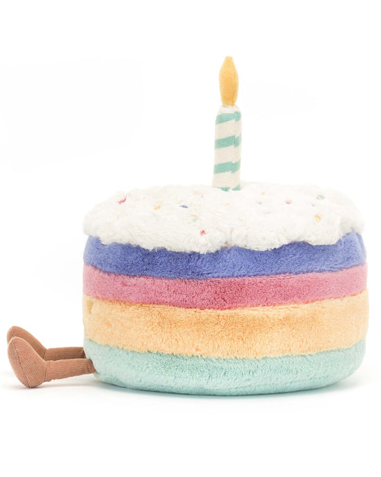 Little jellycat play amuseable rainbow birthday cake large