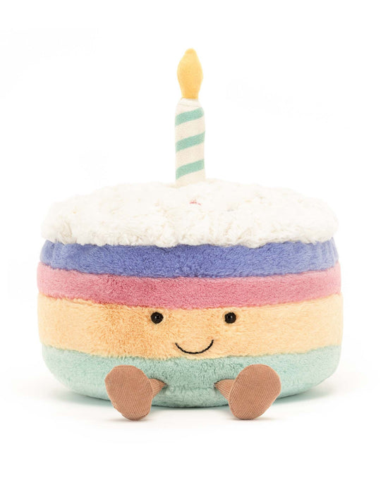 Little jellycat play amuseable rainbow birthday cake large