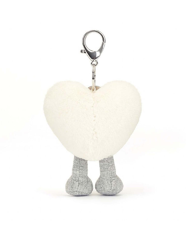 Little jellycat play amuseables cream heart bag charm