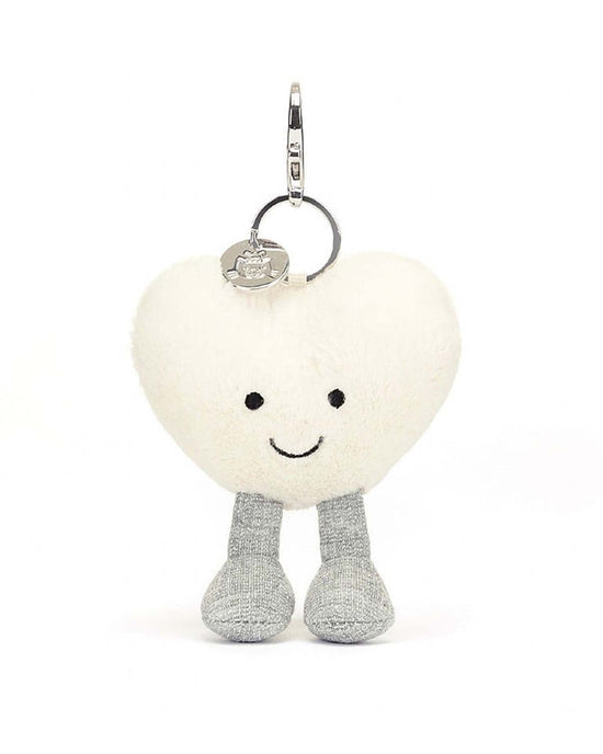 Little jellycat play amuseables cream heart bag charm