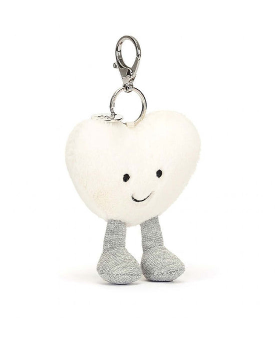 Little jellycat play amuseables cream heart bag charm