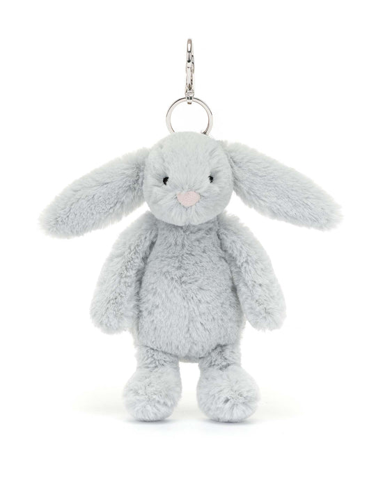 Little jellycat play bashful grey bunny bag charm