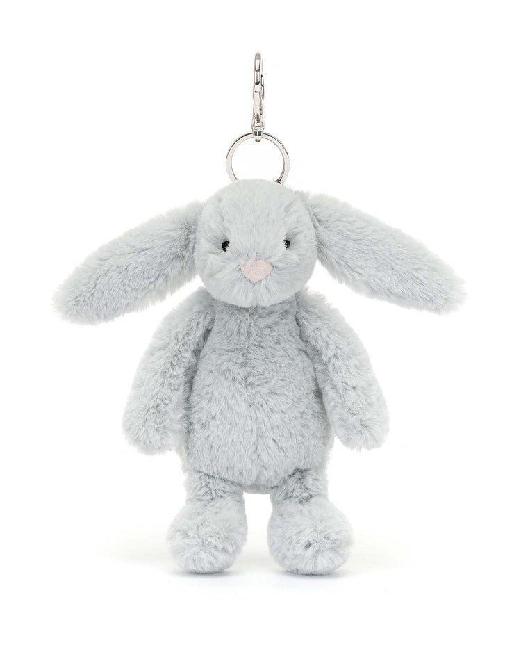 Little jellycat play bashful grey bunny bag charm