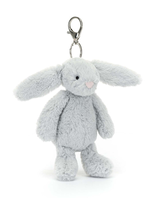 Little jellycat play bashful grey bunny bag charm