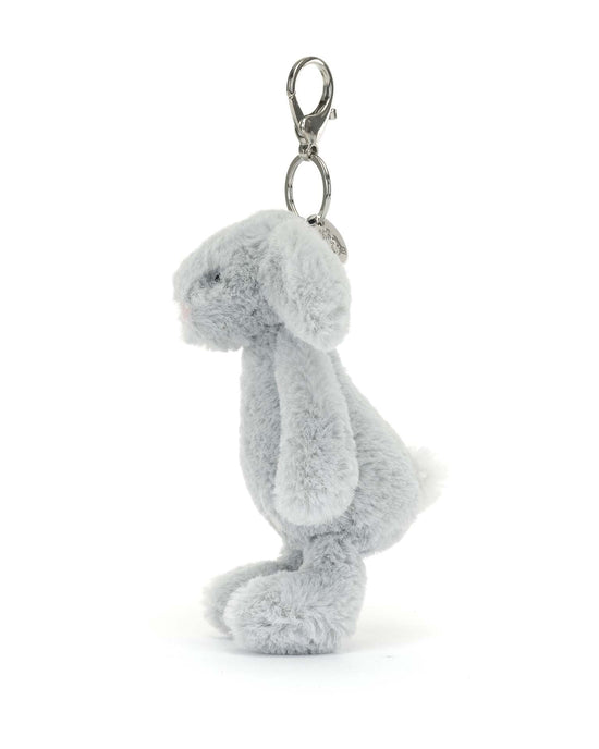 Little jellycat play bashful grey bunny bag charm