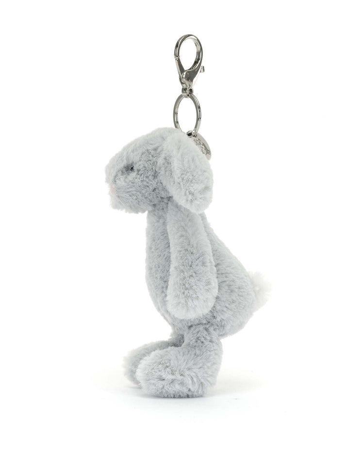 Little jellycat play bashful grey bunny bag charm