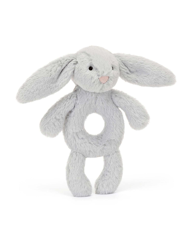 Little jellycat play bashful grey bunny ring rattle