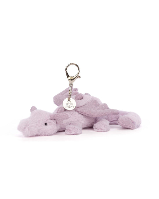 Little Jellycat play lavender dragon bag charm
