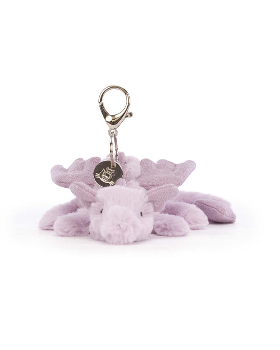 Little Jellycat play lavender dragon bag charm