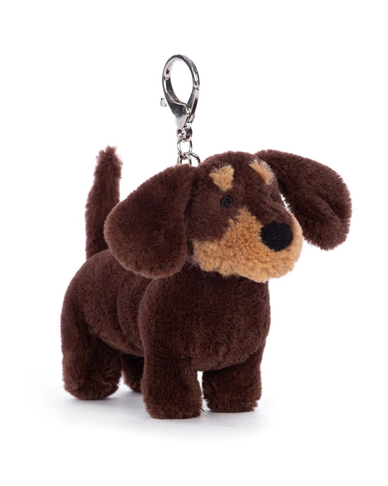 Little jellycat play otto sausage dog bag charm