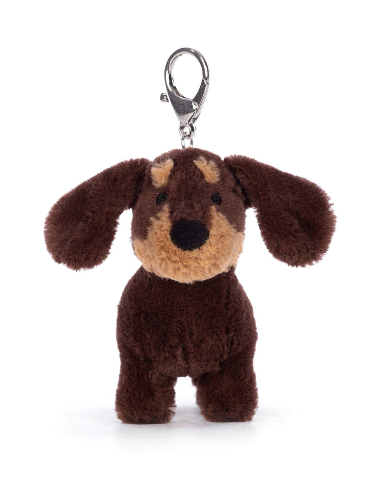 Little jellycat play otto sausage dog bag charm