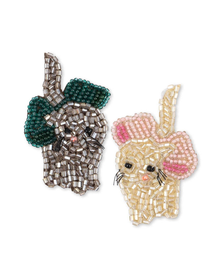 Little konges sløjd accessories beaded hair clip set in bow kitty