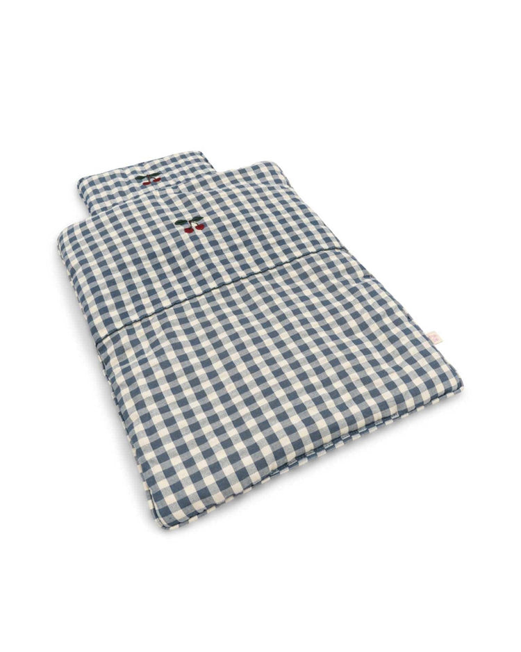 Little konges sløjd play doll bedding in blue check