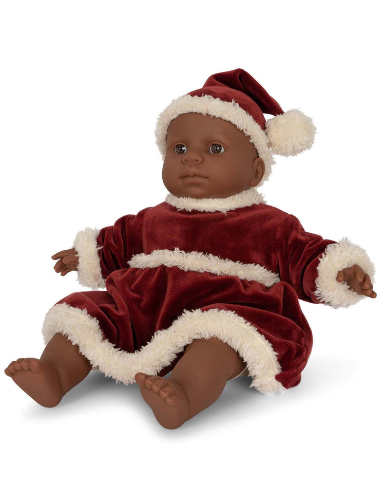 Little konges sløjd play one size doll christmas dress + hat in jolly red