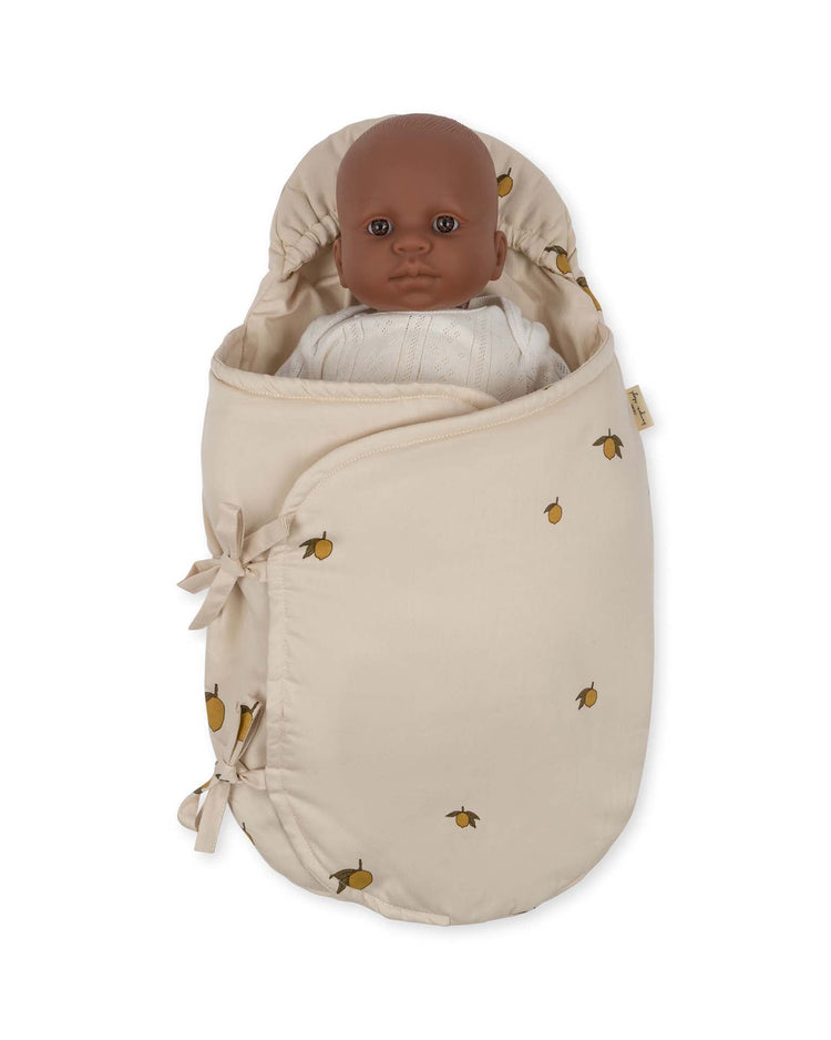 Little konges sløjd play doll sleeping bag in lemon