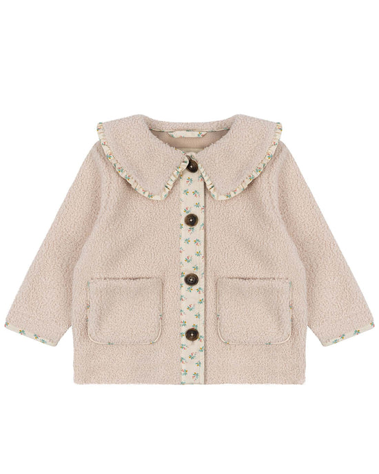Little konges sløjd kids grizz collar jacket in brazilian sand