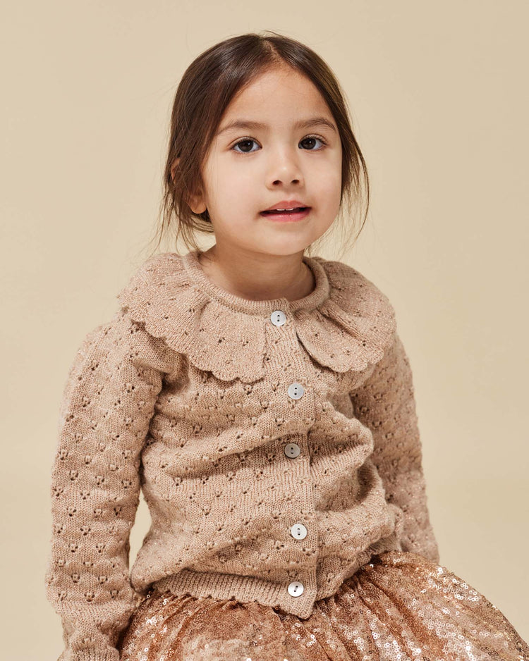 Little konges sløjd KIDS holiday knit cardigan in creme