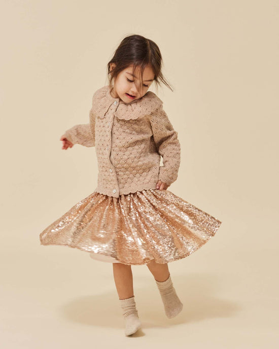 Little konges sløjd KIDS holiday knit cardigan in creme
