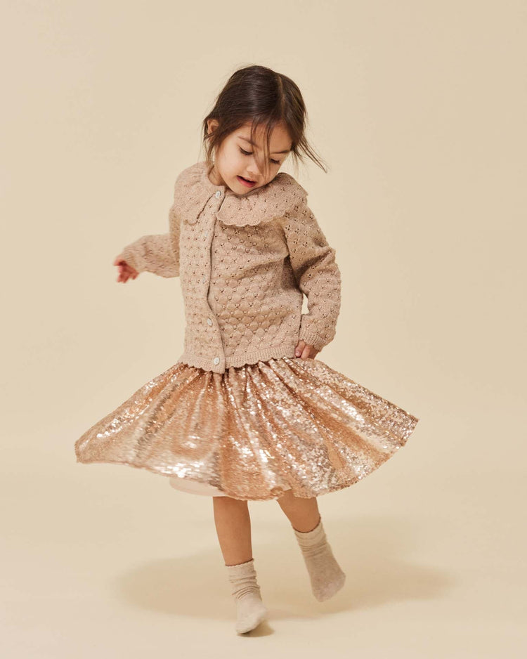Little konges sløjd KIDS holiday knit cardigan in creme