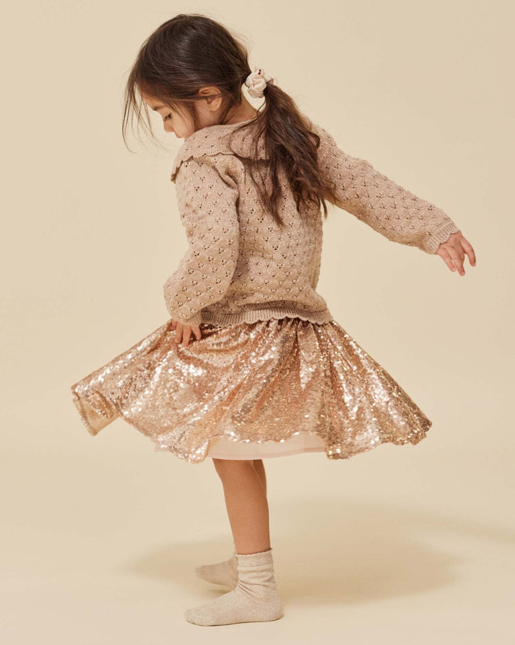 Little konges sløjd KIDS holiday knit cardigan in creme