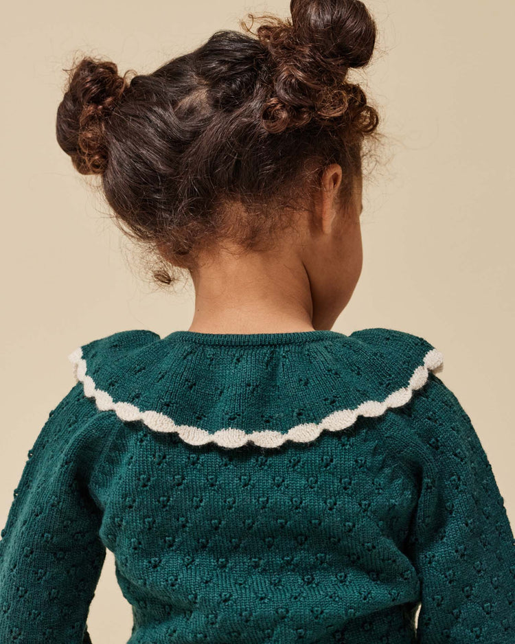 Little konges sløjd KIDS holiday knit cardigan in forest